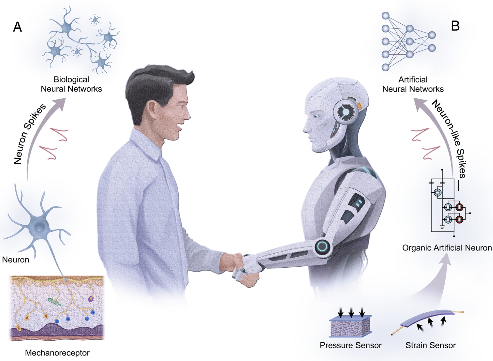 An organic electrochemical neuron for a neuromorphic perception system